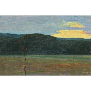 Raymond Thibésart (1874-1968). Landscape Study, Early 20th Century - Dawn Or Dusk