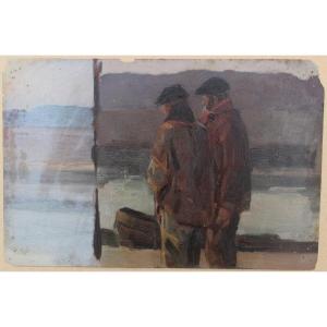  Achille Granchi-taylor (1857-1921). Two Fishermen, A Study
