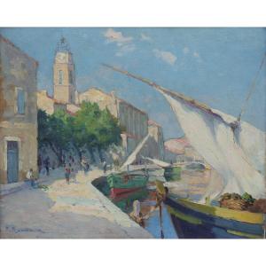 Martigues, Port And Church Of Sainte Madeleine. Jean-baptiste Roubaud (1871-?) 