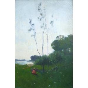 Painter Working From Nature. Ferdinand-elie David (1860-1944)