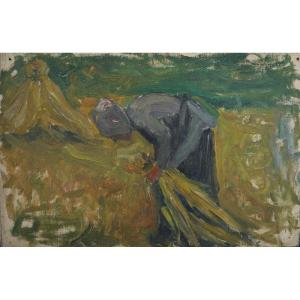 Peasant Study In The Field. Raymond Thibésart (1874-1968)