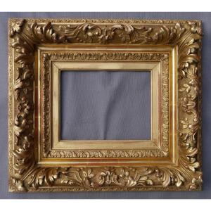 Beautiful Large Gilded Frame 19th Century View 23.6x18 Cm