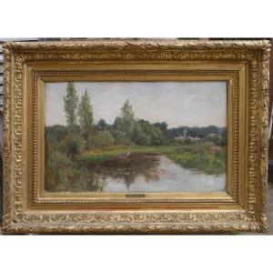 Landscape By The River, Lorraine?  Paul Licourt (1846–1937)
