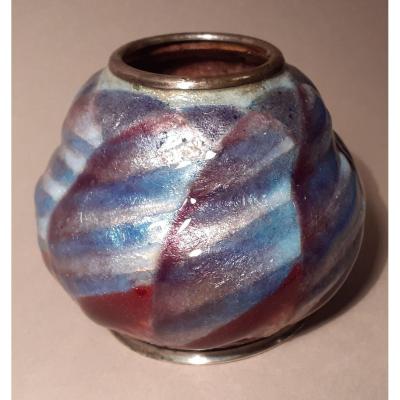 Camille Fauré (1874-1956), Small Enamelled Art Deco Vase