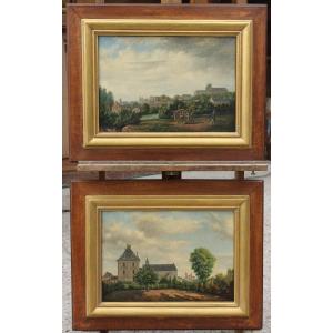 Two Views Of Bourges XIXth - Attrib. To Etienne Bouhot (1780-1862)
