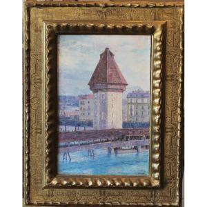 Lucerne Bridge "kapellbrücke ",switzerland - Louis-auguste Girardot (1856-1933)