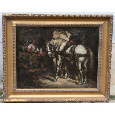 "the Farrier" Painting On Wood Anonime