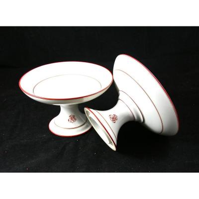 Pair Of XIXth Cup Porcelain White