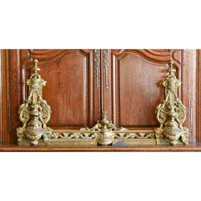 Fires Barre, Andirons XIXth Bronze