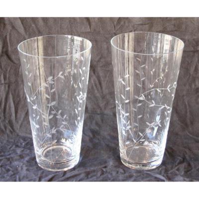 Pair Of Vases In Glass