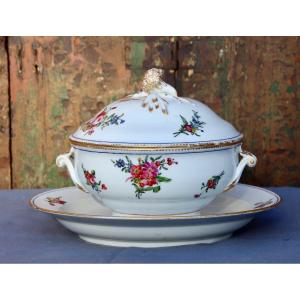 Tureen And Its Dish Manufacture Du Comte d'Artois In Porcelain 19th Century