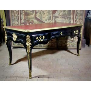 Louis XV Double-sided Desk In Blackened Wood, 18th Century