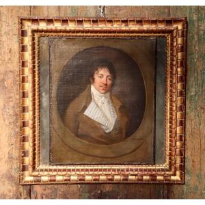 19th Century Painting Portrait Of A Man Signed Jr Chapin