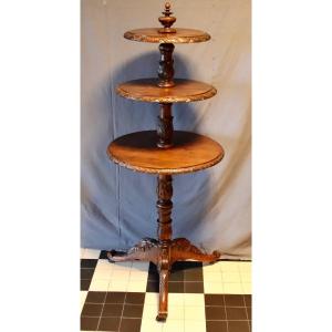 Servant In Oak With 3 Trays, 19th Century
