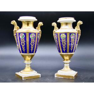 Pair Of 19th Century Paris Porcelain Vases