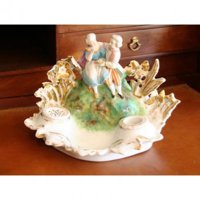Porcelain Inkwell Nineteenth
