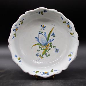 18th Century Salad Bowl In Earthenware From La Rochelle 