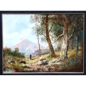 Painting By Alfred Godchaux Landscape Of The Pyrenees 