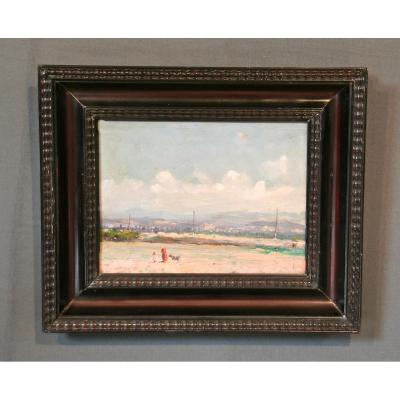 Mediterranean Landscape Oil On Panel