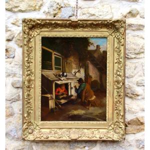 Painting On Canvas 18th Century The Shoemaker