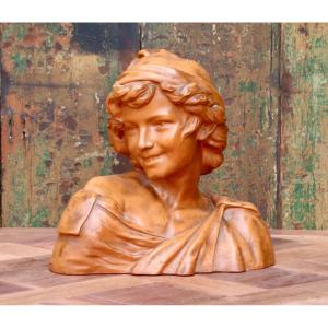 Terracotta Bust The Neapolitan Fisherman After François Rude