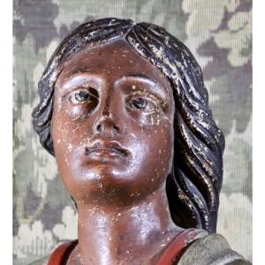 Great Polychrome Saint From The 18th Century 