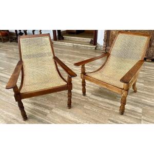 19th Century Teak Planter Armchairs 