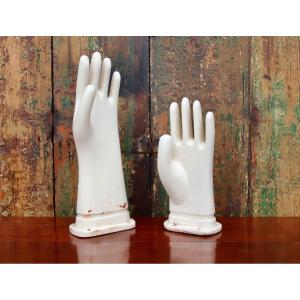 2 Porcelain Glove Molds