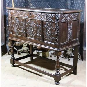 English Oak Chest From The 17th Century