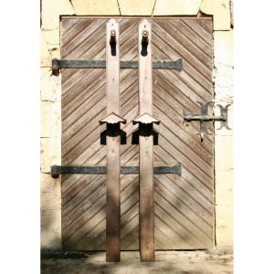 Pair Of 19th Century Oak Saddle Doors 