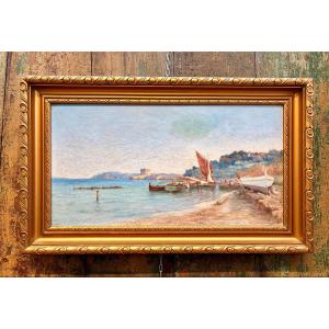 19th-century Painting "the Belém Tower In Lisbon" By Théophile Jaouen 