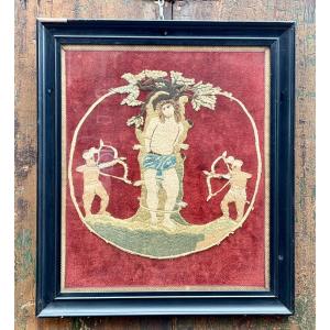 19th Century Saint Sebastian Tapestry Embroidery