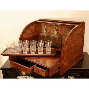 19th Century Liquor Cabinet Made Of Thuja Burl 