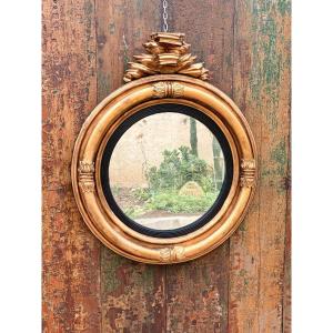 19th Century Austrian Biedermeier Round Mirror