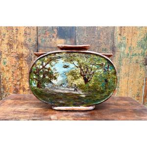 Planter With 3 Ceramic Vases By émile Justin Merlot And Haviland