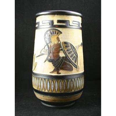 Grand Sandstone Vase By Roger Guerin Art Deco