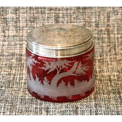 19th Century Bohemian Crystal Box