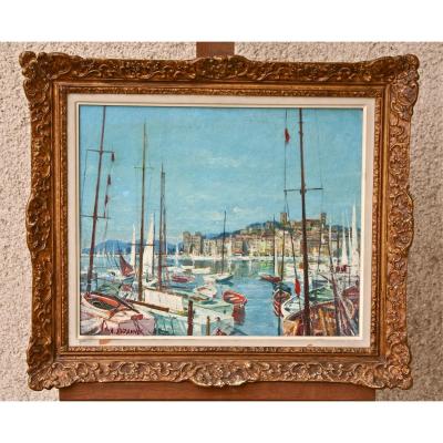 Painting Du Port d'Antibes By André Suzanne