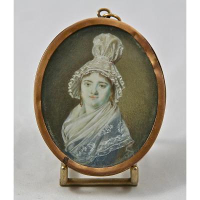 Miniature On Ivory XIXth Frame Gold