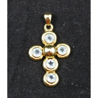 Gold Cross And Shiny Stone