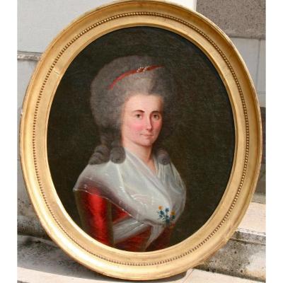 Oval Painting XVIII "elegant Defemme Portrait"