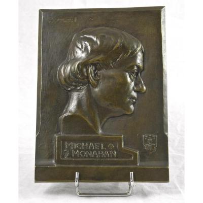 Bronze Plate Sculpture By Monahan By Minazzoli