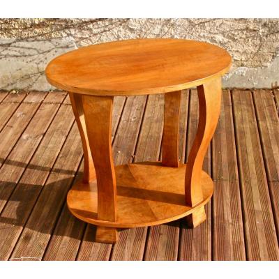 Art Deco Pedestal Table In Walnut