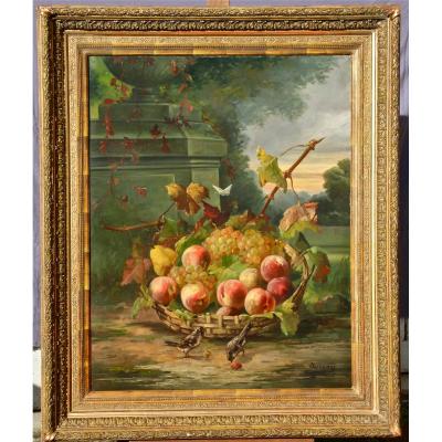 Peinture De Sureau, La Coupe De Fruits Aux Oiseaux