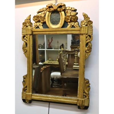Louis XVI Style Mirror, 18th Century In Golden Wood