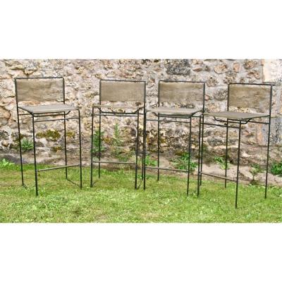 Set Of 4 High Spaghetti Chairs Stools By G. Belotti