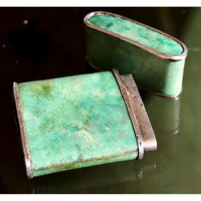 XVIIIth Case In Shagreen And Silver