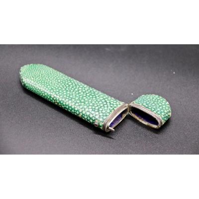 étui XVIIIème En Galuchat Et Argent