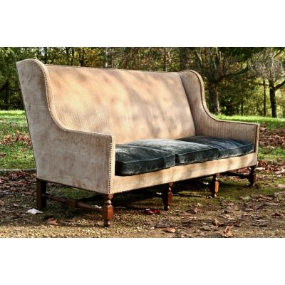 Louis XIV Period Walnut Wing Sofa