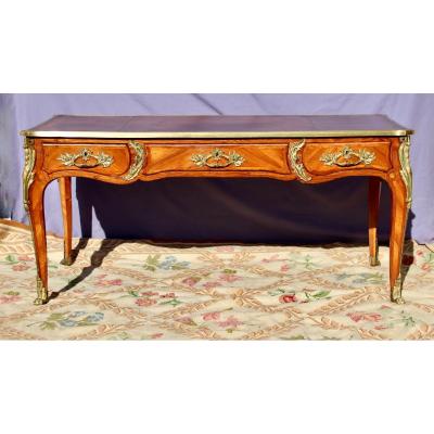Louis XV Double Sided Desk In Roserc Wood, XVIIIth Time Marked Ehb